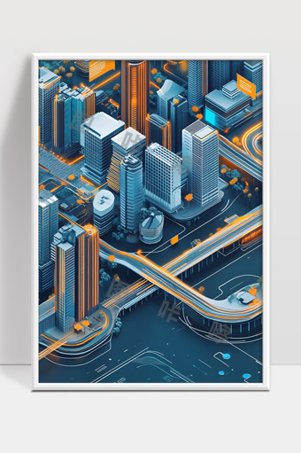未来城市高科技立体交通与智能建筑景观