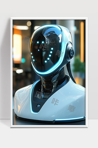 未来感智能机器人高科技人形机械头部设计
