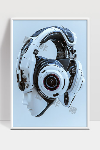 未来科技感智能机器人头部设计高清展示