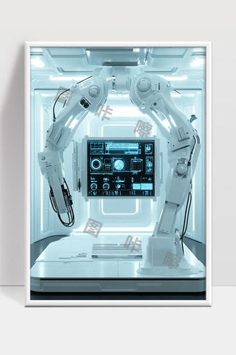 智能机器人手臂在高科技实验室进行精准操作