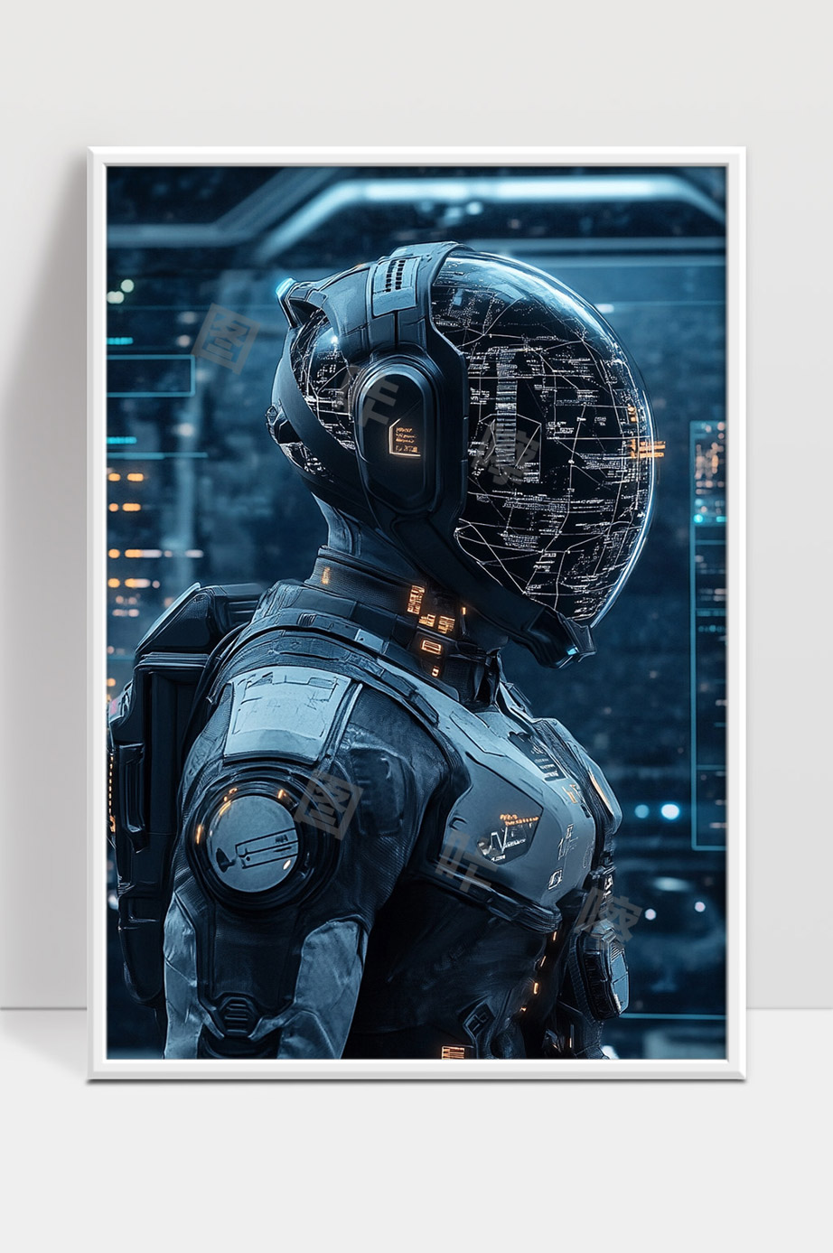 未来科技战士智能机械头盔科幻战甲