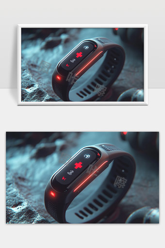 智能健康手环穿戴设备科技感未来设计