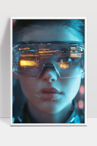 未来科技虚拟现实智能眼镜展示未来数字交互