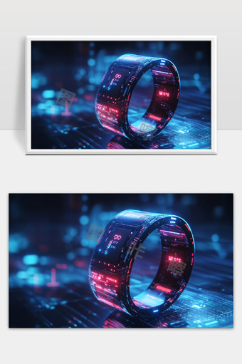 未来智能可穿戴设备数字科技手环展示