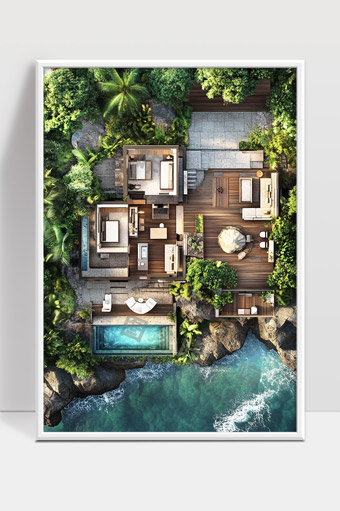 热带海边度假别墅现代设计与自然景观融合