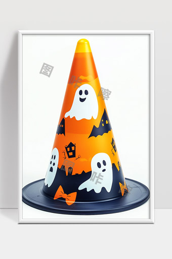 万圣节幽灵南瓜橙色派对帽子