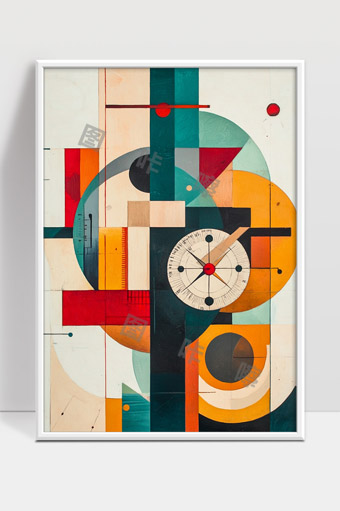 现代几何抽象艺术色彩形状组合表现