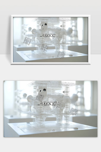 现代透明结构模型创意未来建筑设计展示