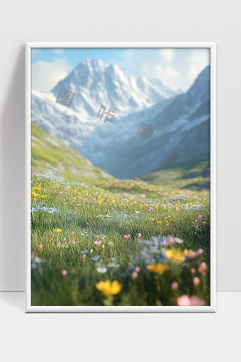 高山草甸绽放多彩野花自然风光美景