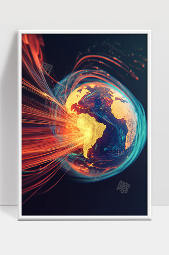 未来科技感数字地球信息流光效动感展示