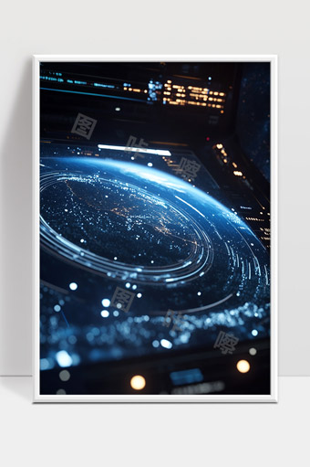 未来科技地球数字网络空间数据交互展示