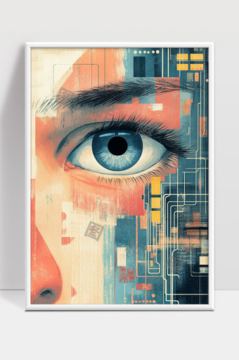 未来科技与人工智能交织的数字视觉之眼