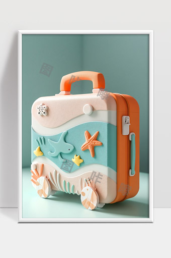 儿童卡通海洋动物主题拉杆箱创意设计