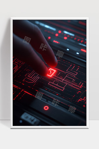 未来科技感数字界面交互人工智能操作场景