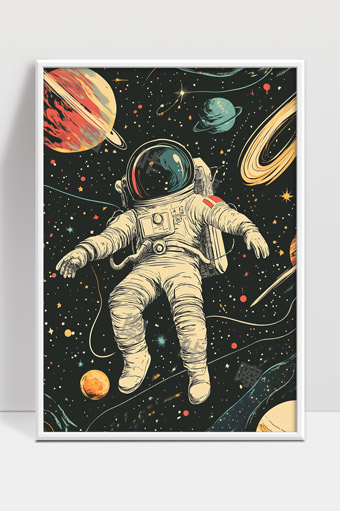 宇航员太空漫步星际探险神秘宇宙画面
