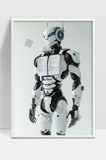 未来智能机器人全身结构展示高科技机械人形象