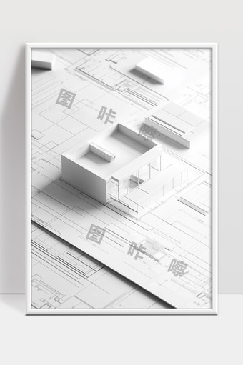 建筑设计三维模型与平面图纸结合展示效果图