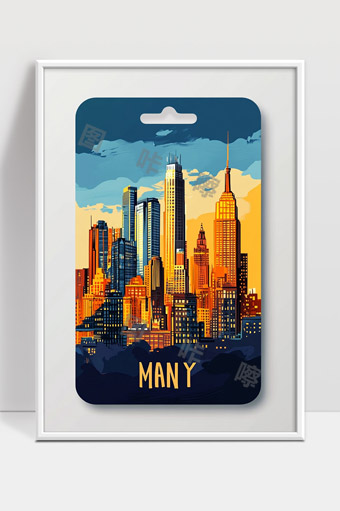 现代都市建筑风光夕阳映照摩天大楼美丽景色