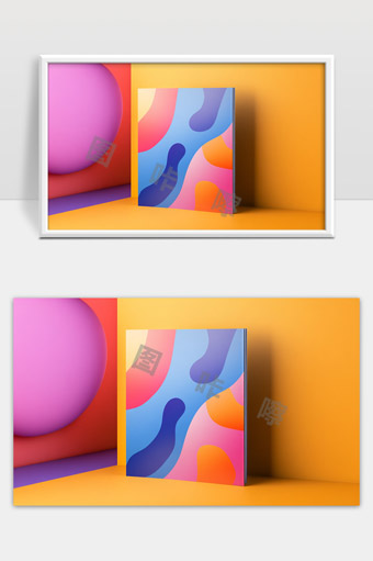 现代抽象艺术造型多彩几何图形装饰画