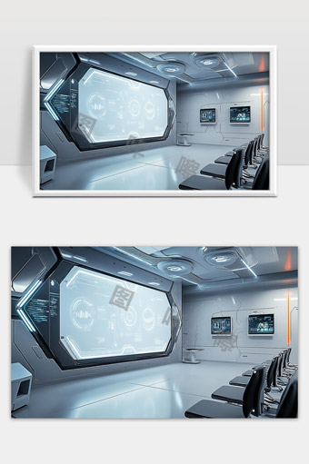 未来科技感会议室智能显示屏设计