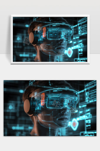 未来科技虚拟现实智能眼镜数字交互体验