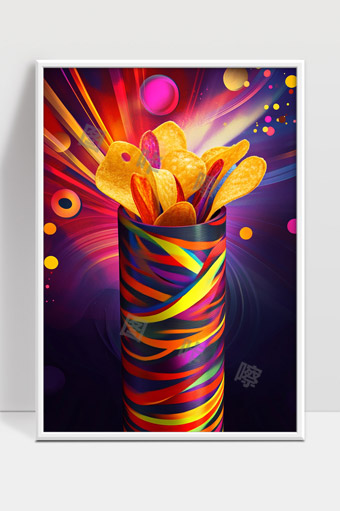 炫彩包装薯片艺术创意美食视觉盛宴