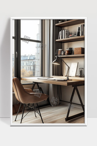 简约风格明亮舒适现代居家办公环境