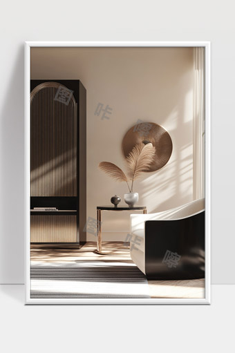 极简现代风格客厅家具与光影设计装饰