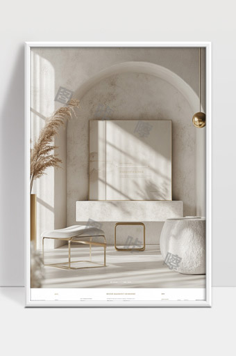 现代极简风格客厅自然光影与简约家具设计