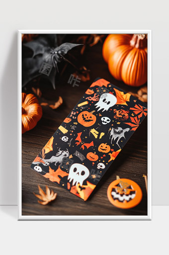 万圣节南瓜幽灵蝙蝠主题装饰图案设计