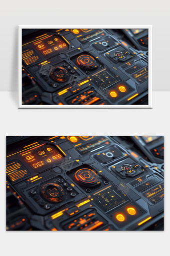 未来科技感智能控制面板设计与界面交互展示