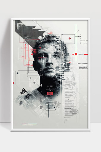 数字化未来科技与人类思维融合图像艺术