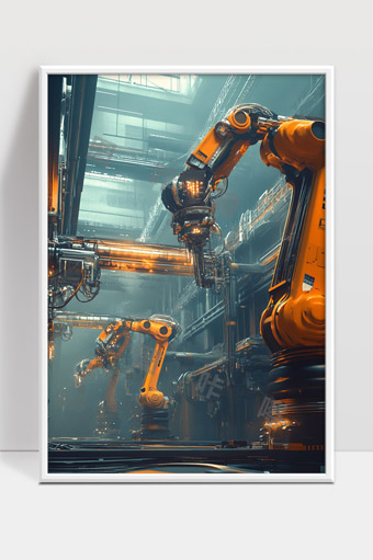 工业自动化智能机器人臂在现代工厂生产线作业