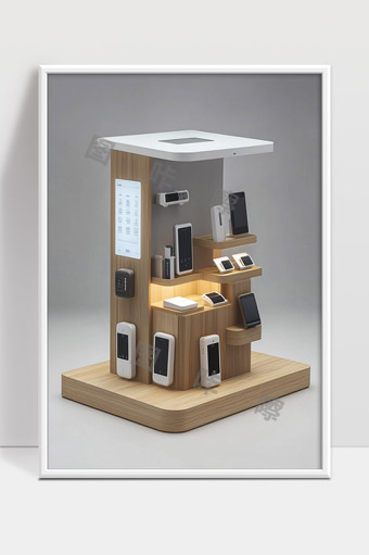 现代智能家居设备展示台多功能数码产品展架设计