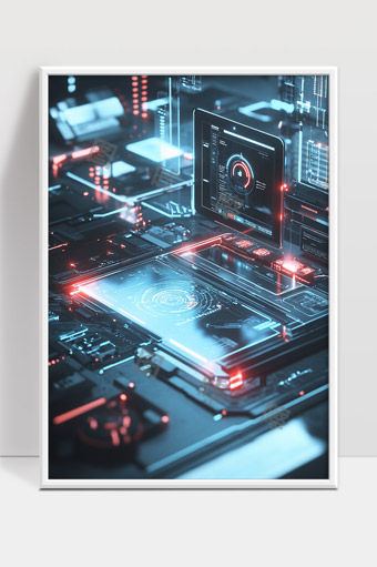未来科技感数码控制中心智能数据交互界面