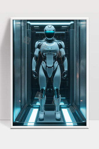 未来科技感全身机器人形象冷酷站立展示