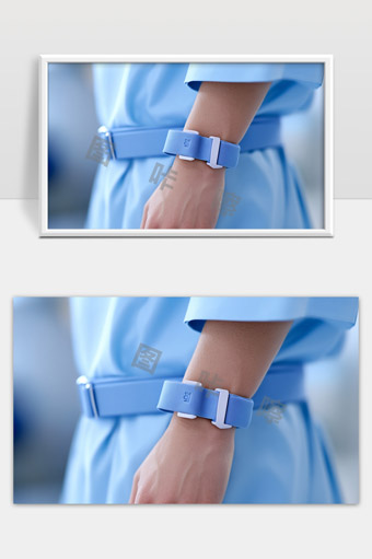 蓝色现代简约风格手表与时尚休闲服饰搭配图