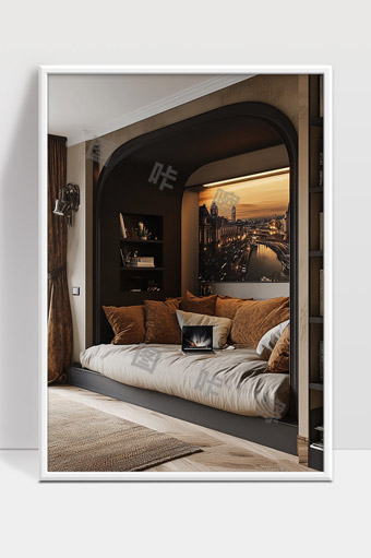 现代极简风格卧室舒适阅读休闲空间设计