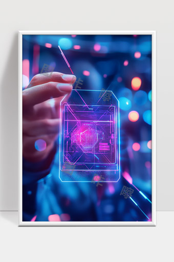 高科技虚拟界面展示未来数字信息交互技术