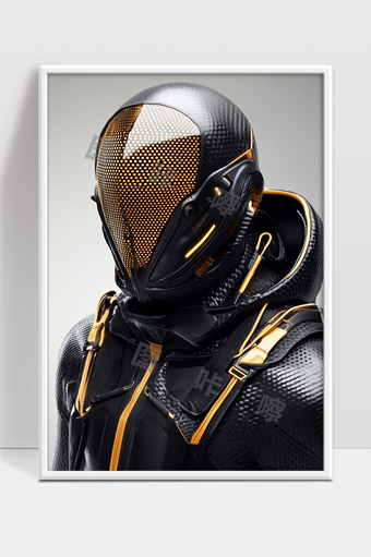 未来科技感全身战斗装甲机器人形象