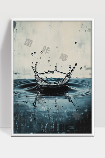 水滴溅起水花瞬间的高清摄影作品