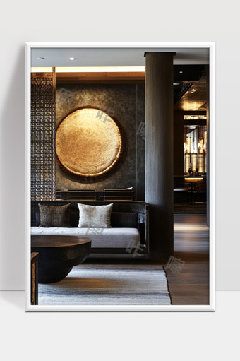 现代简约风格客厅设计中式元素融合静谧空间