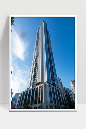 现代都市高层写字楼玻璃幕墙建筑景观