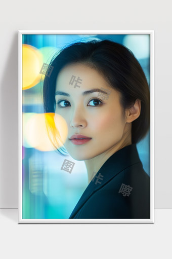 都市女性温柔眼神夜景下的现代魅力写真
