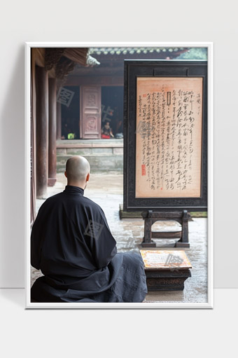 古寺禅僧静坐诵经传承中华传统文化精神