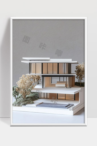 现代简约三层别墅建筑模型设计与景观展示