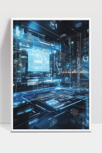 未来科技数字界面虚拟空间智能数据交互系统