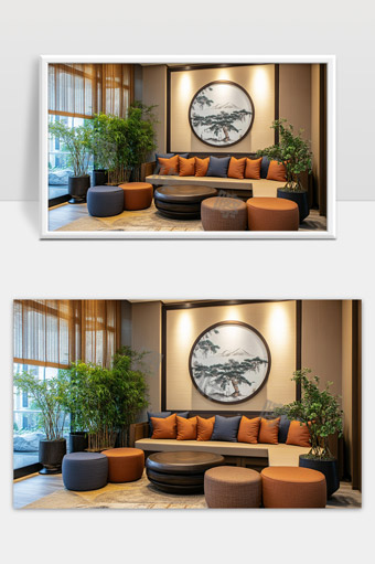 现代简约风格客厅设计自然元素融合舒适休闲空间