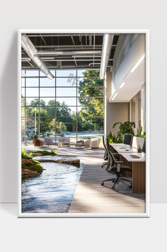现代办公空间自然景观融合绿色环保设计