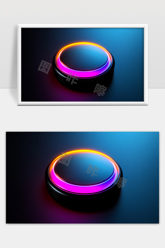 未来科技感圆形发光装置高清3D设计图